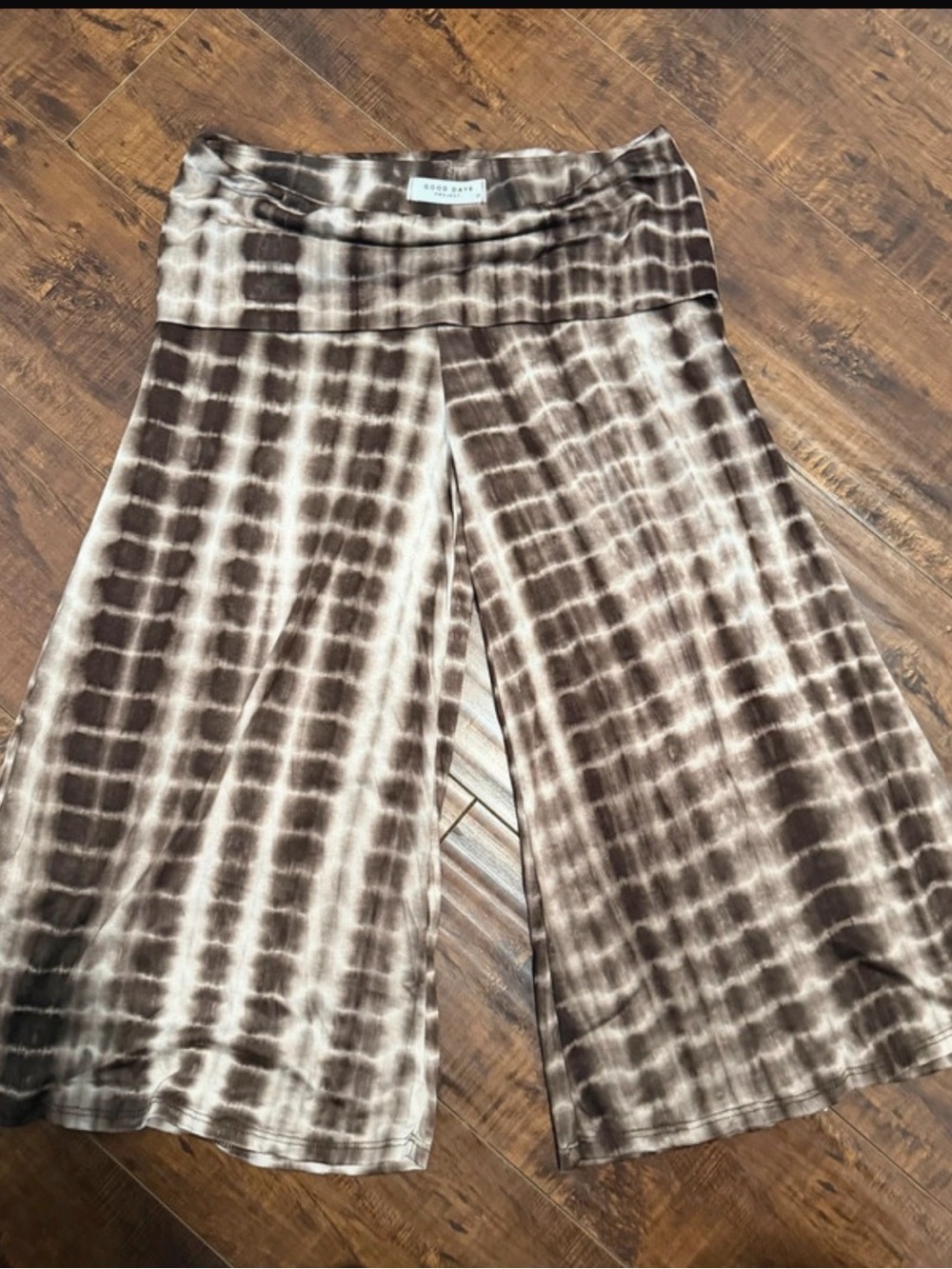 Gaucho pants Brown & Cream Tie-Dye